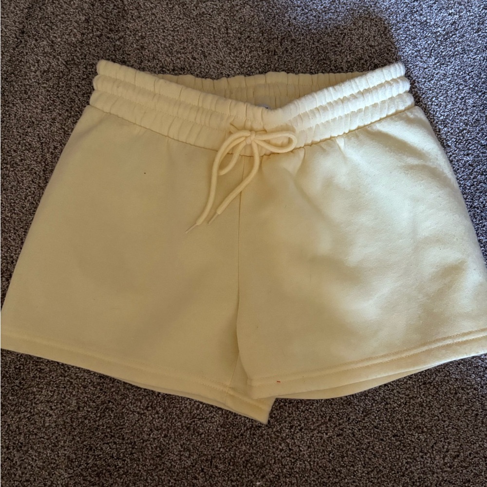 Pastel yellow comfy shorts